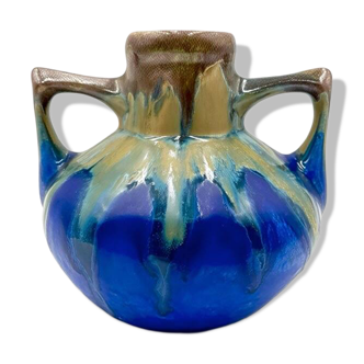 Glazed stoneware vase by Gilbert Méténier, early 20th century.