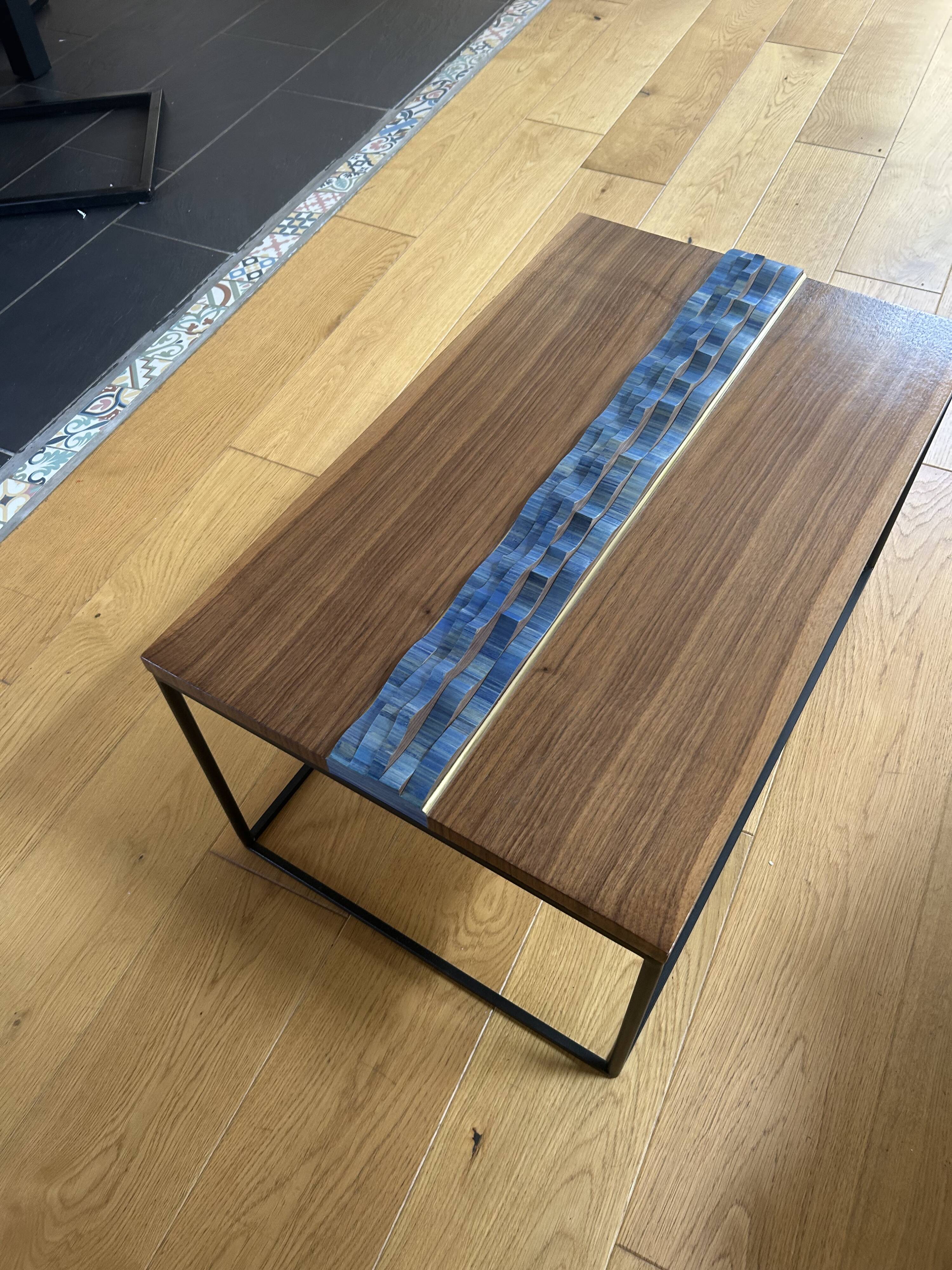 Walnut straw coffee table