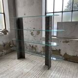 Roche Bobois stone and glass sculpture shelf 1970s