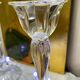 Duo de grands bougeoirs en cristal vintage