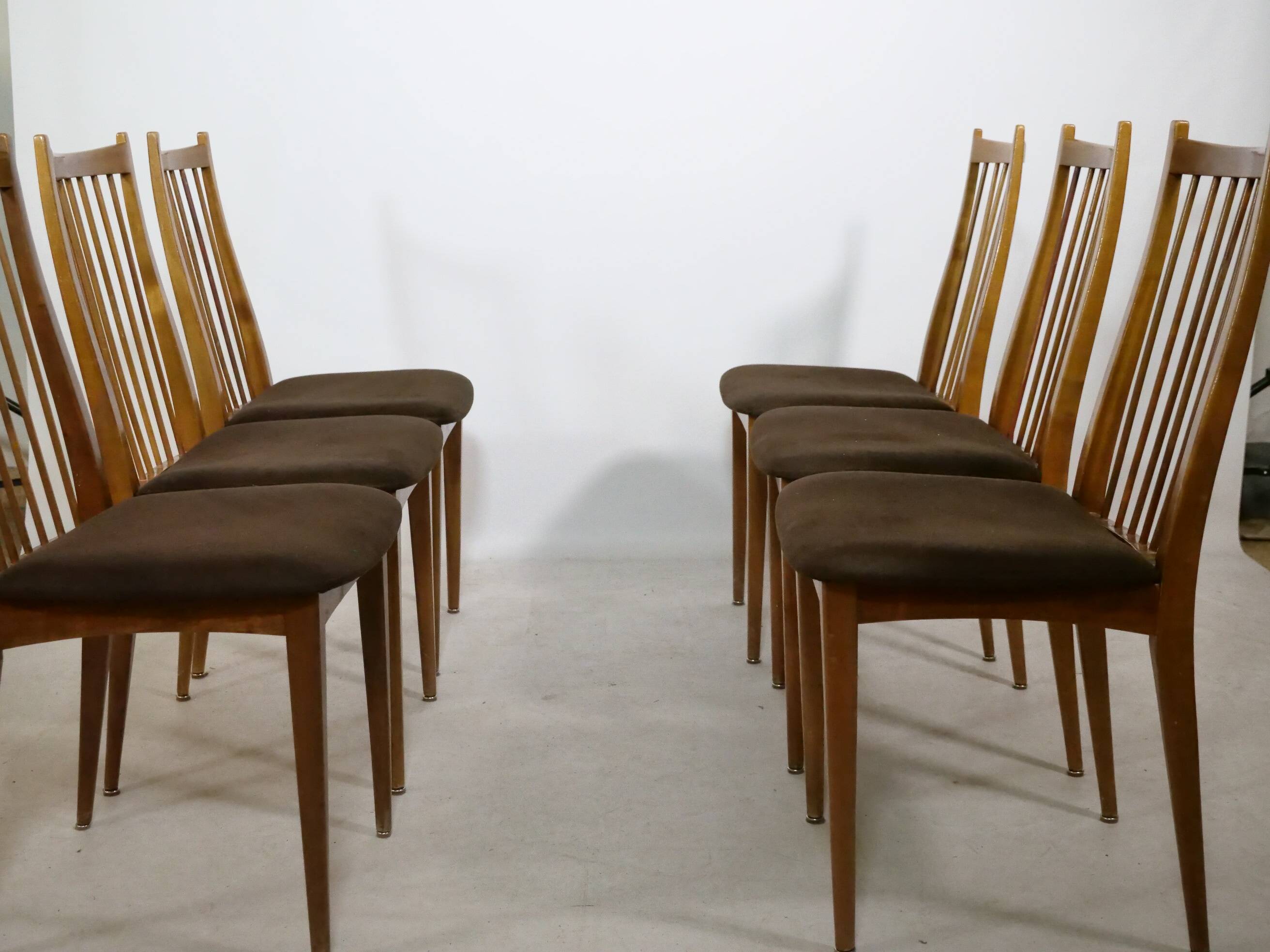 Mid-Century Teak Dining Chairs by WK Möbel, Set of 6, 1960s Design