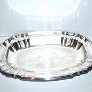 WMF Oval dish vintage tray in silver metal - scalloped net model 34cm