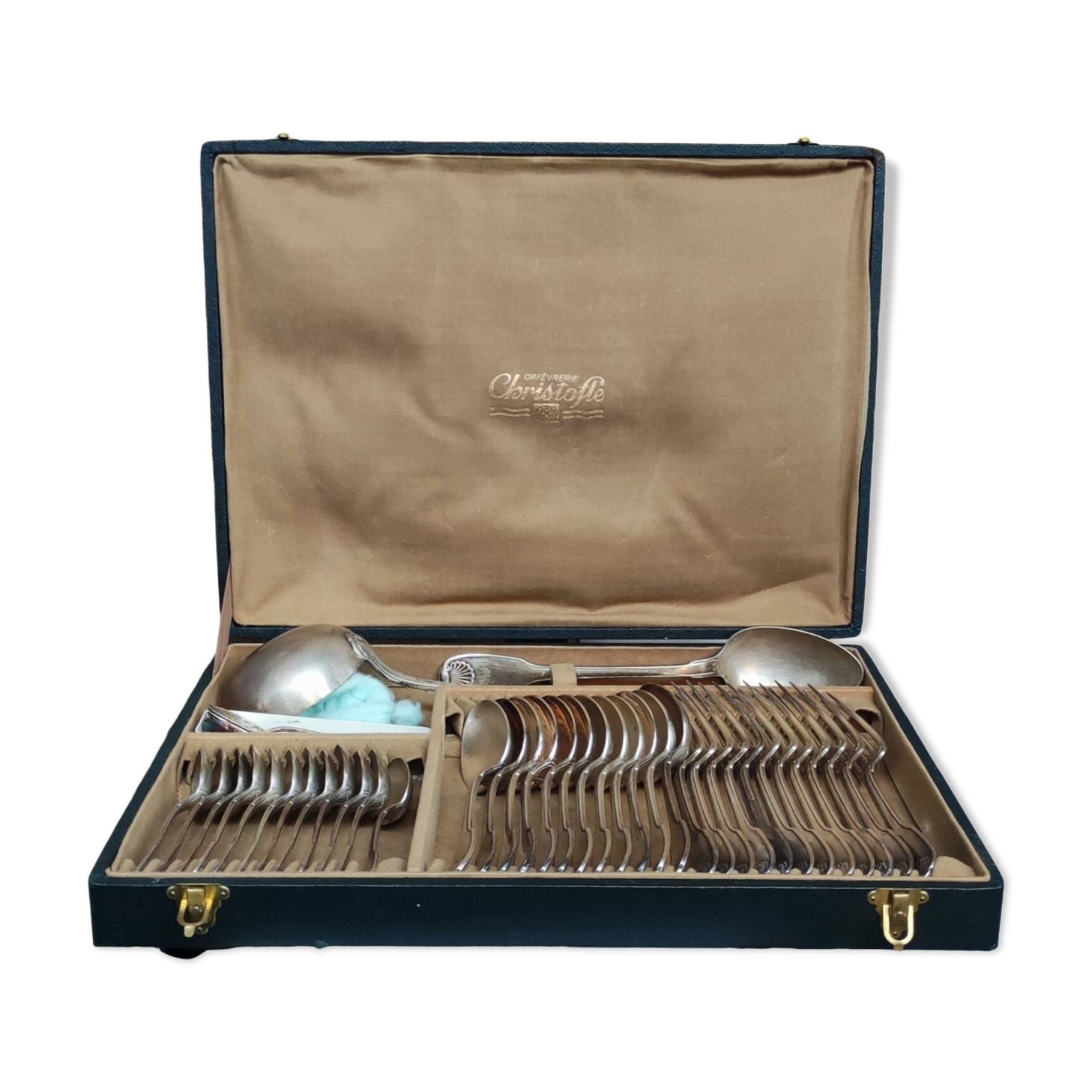 Old Christofle 57-piece shell model cutlery set