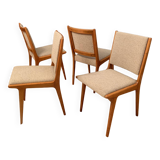 Ensemble de quatre chaises Cane Back conçues par Jens Risom, JO Carlssons, Suède, années 1950