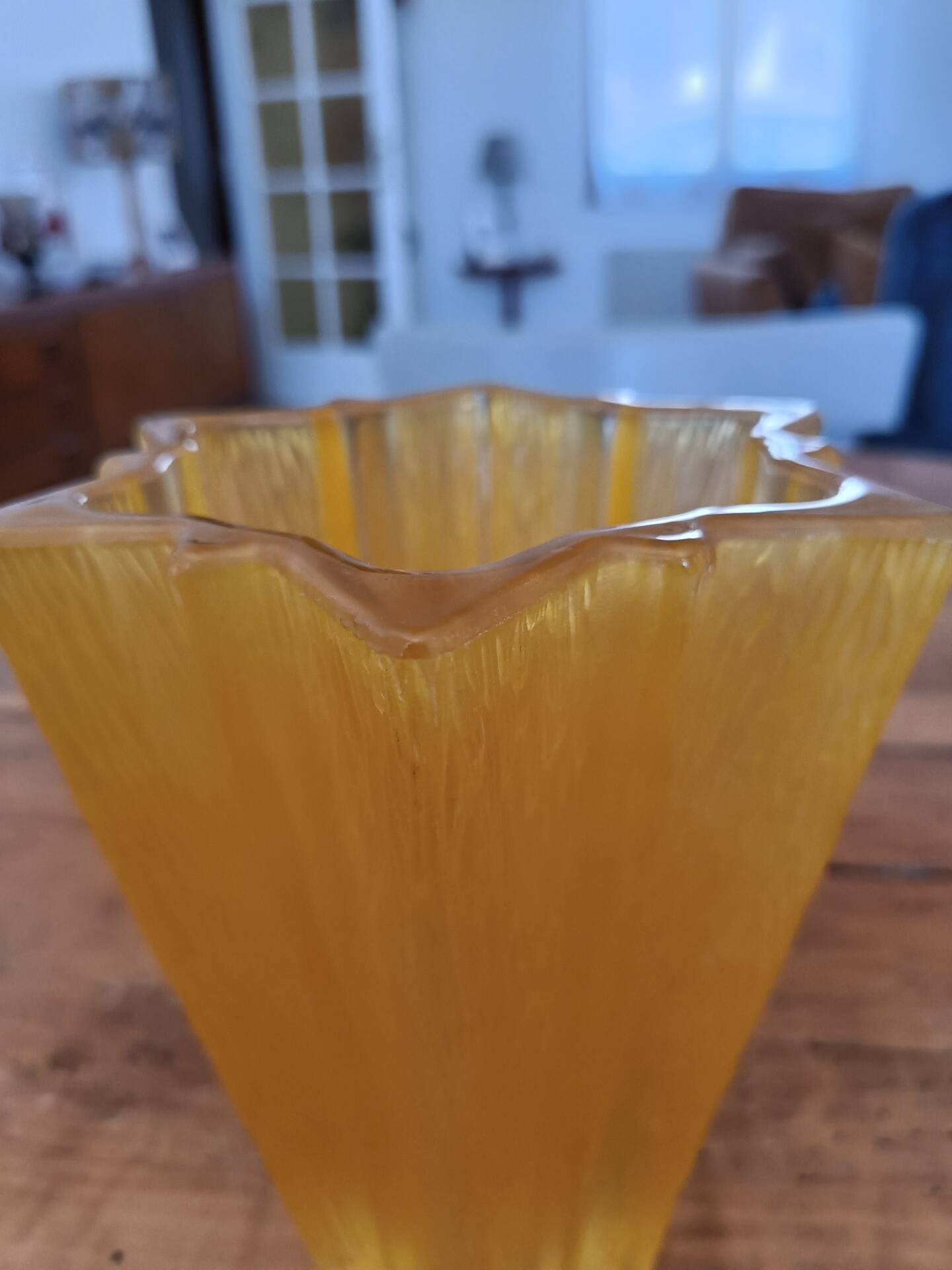 Yellow star vase Walther Glas