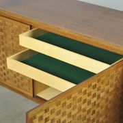 Buffet rio allemand vintage en palissandre, finition tissée, leo bub, 19