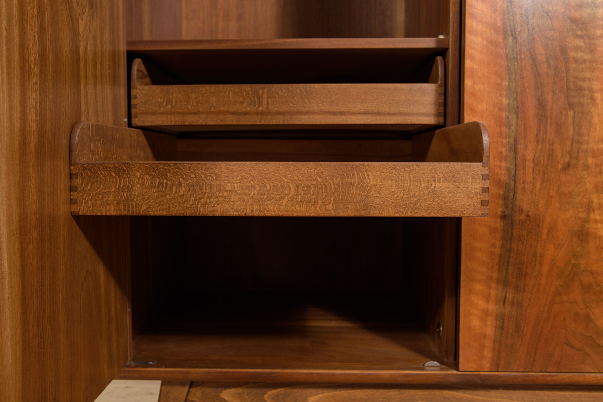 Mid-Century Walnut Wardrobe Designed by Bohumil Landsman for Jitona Soběslav, Czechoslovakia, 1960s