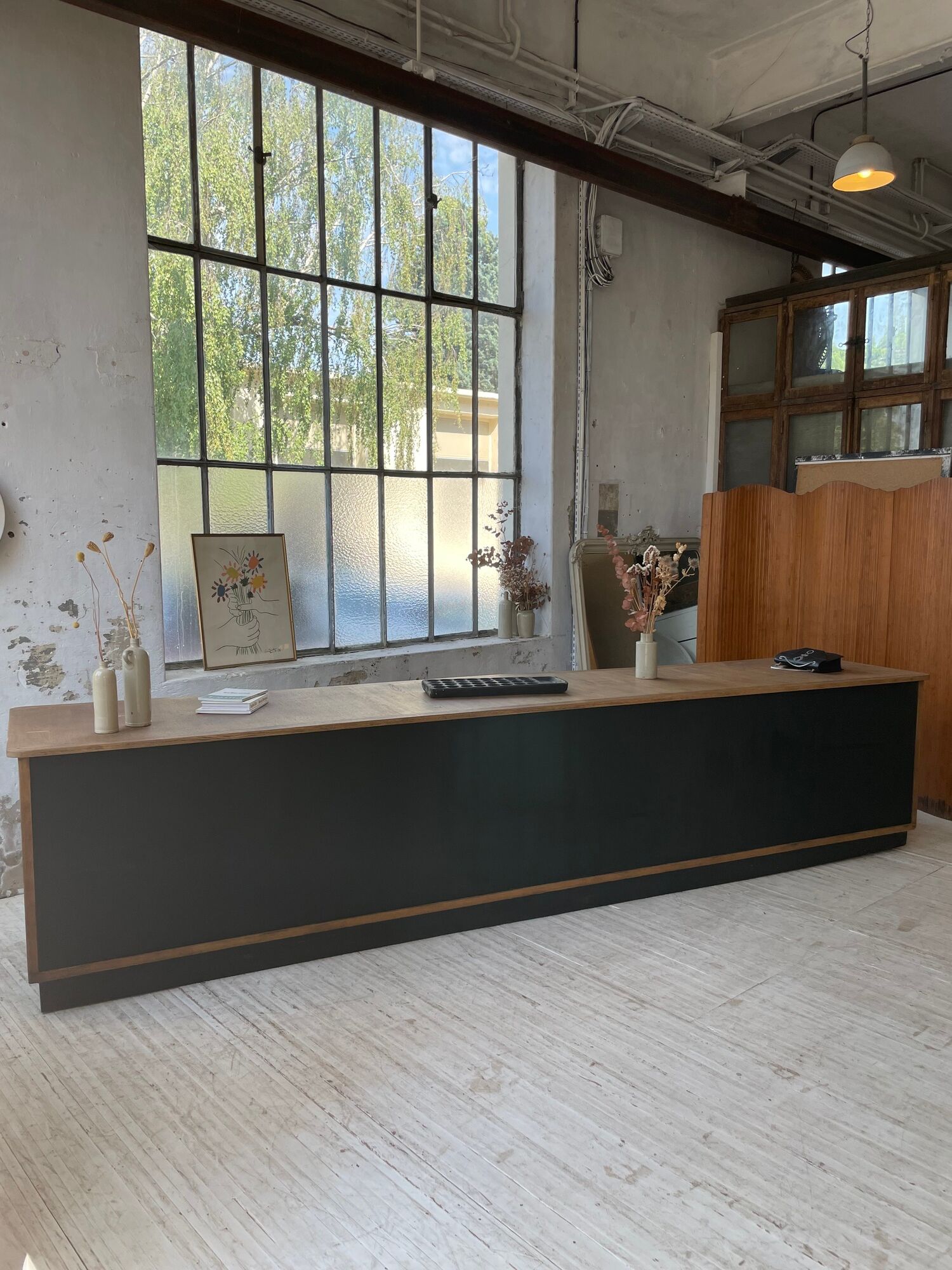 Two-sided counter sliding doors oak XXL 4m enfilade