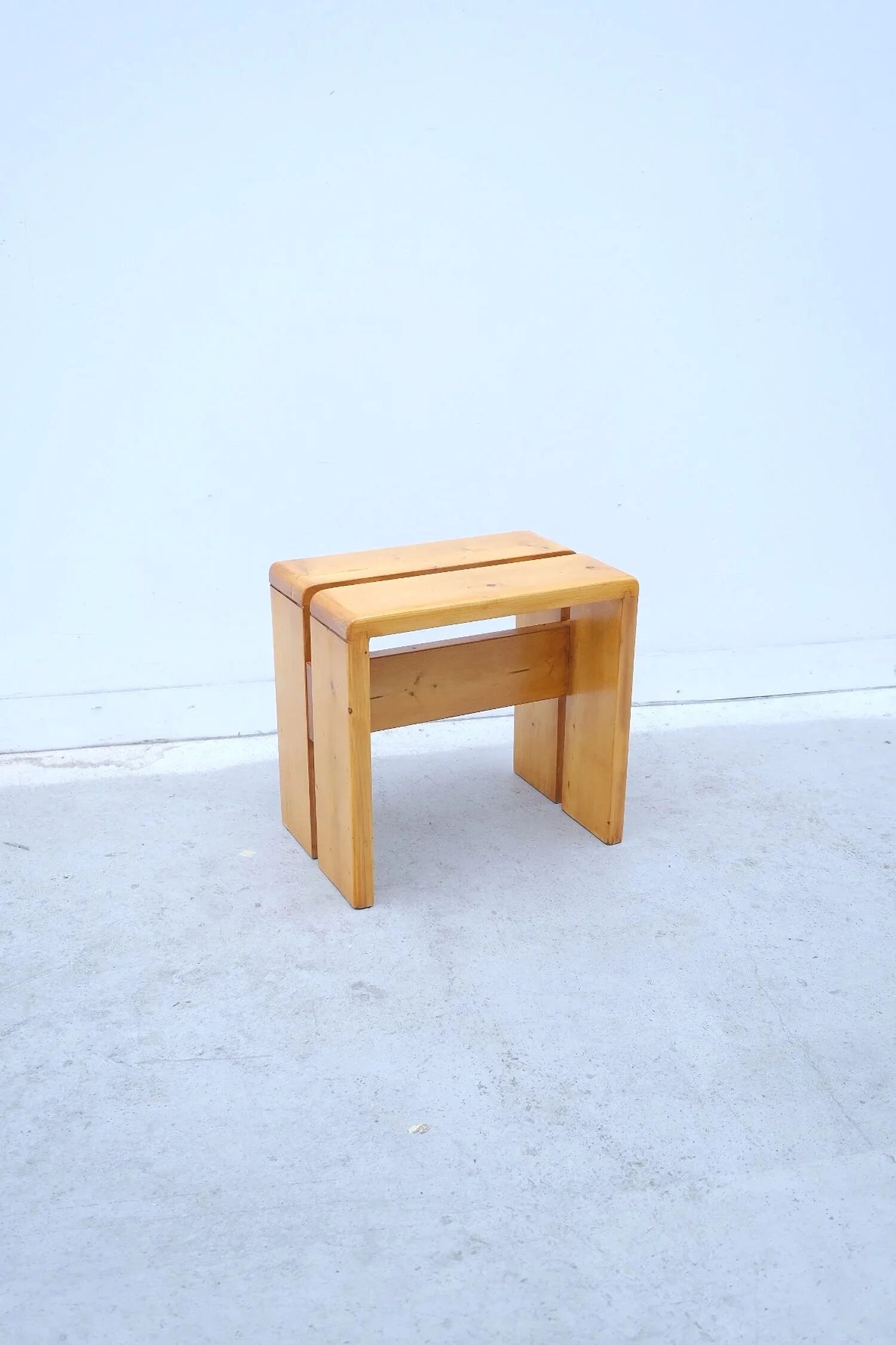Stool by Charlotte Perriand for Les Arcs in pine, France 1960