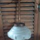 Chandelier with support copper globe art deco frosted glass