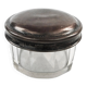 Art Deco pill box, crystal, silver-plated copper, Poland, 1930s