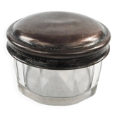 Boîte à pilules Art Déco, cristal, cuivre plaqué argent, Pologne, années 1930