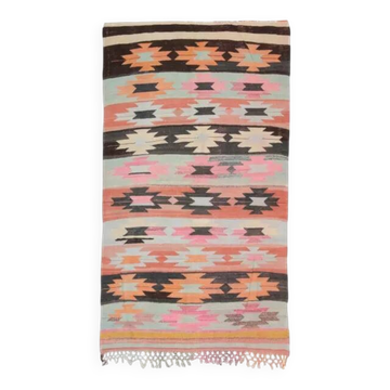 Colorful Geometric Pattern Woven Kilim Runner Rug 143x234