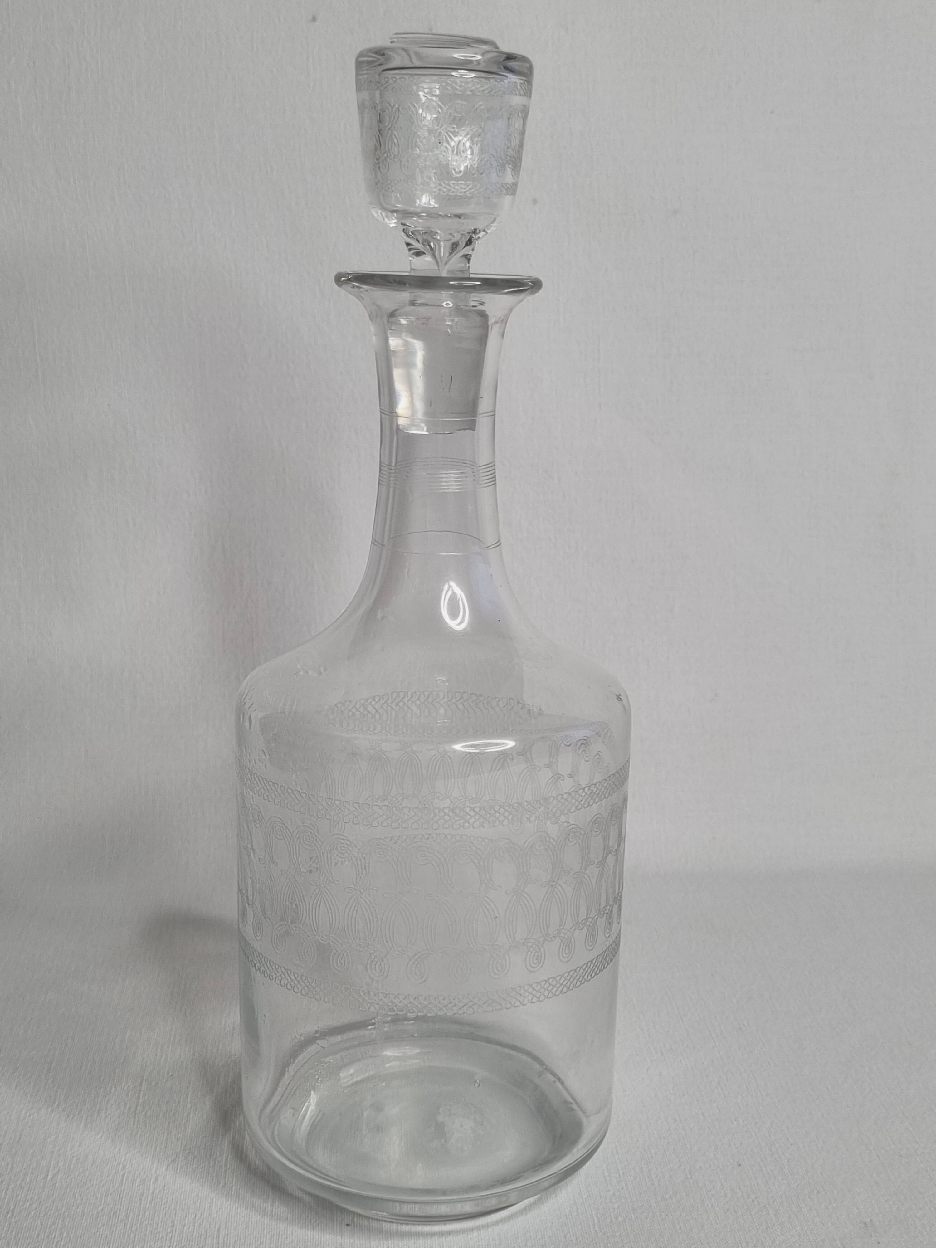 Antique Crystal Water Carafe, 1900s, 25 cm