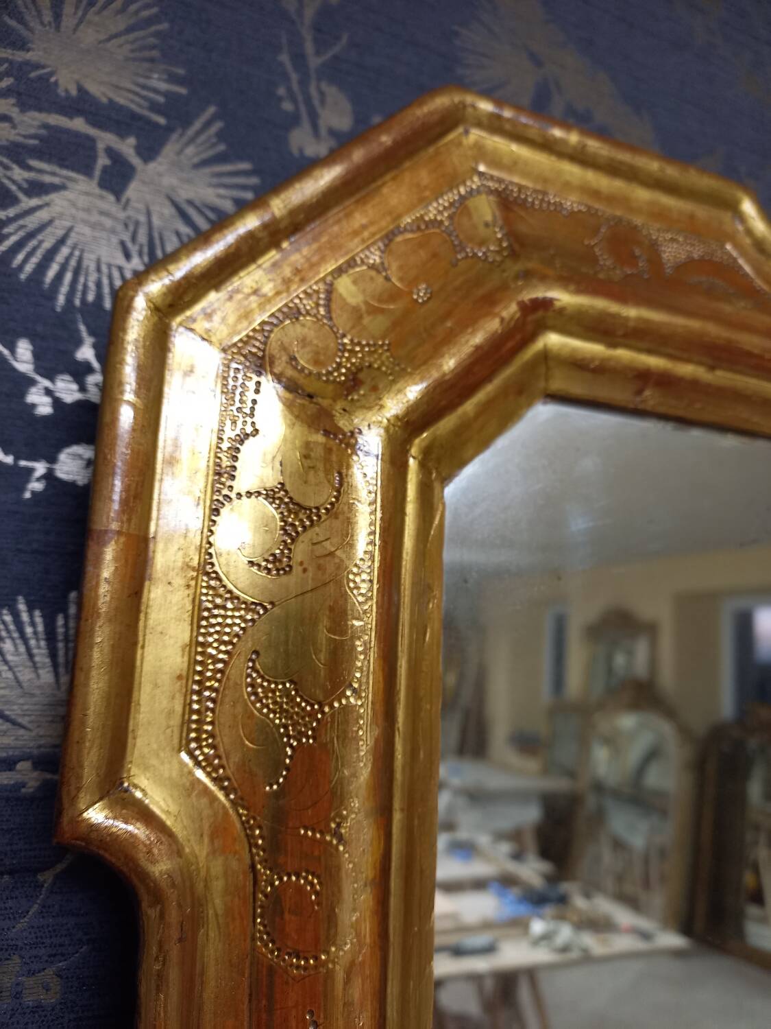 19th century mirror 69 x 54