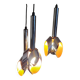 Massive Belgique three-armed waterfall pendant lamp in chrome and orange lacquer