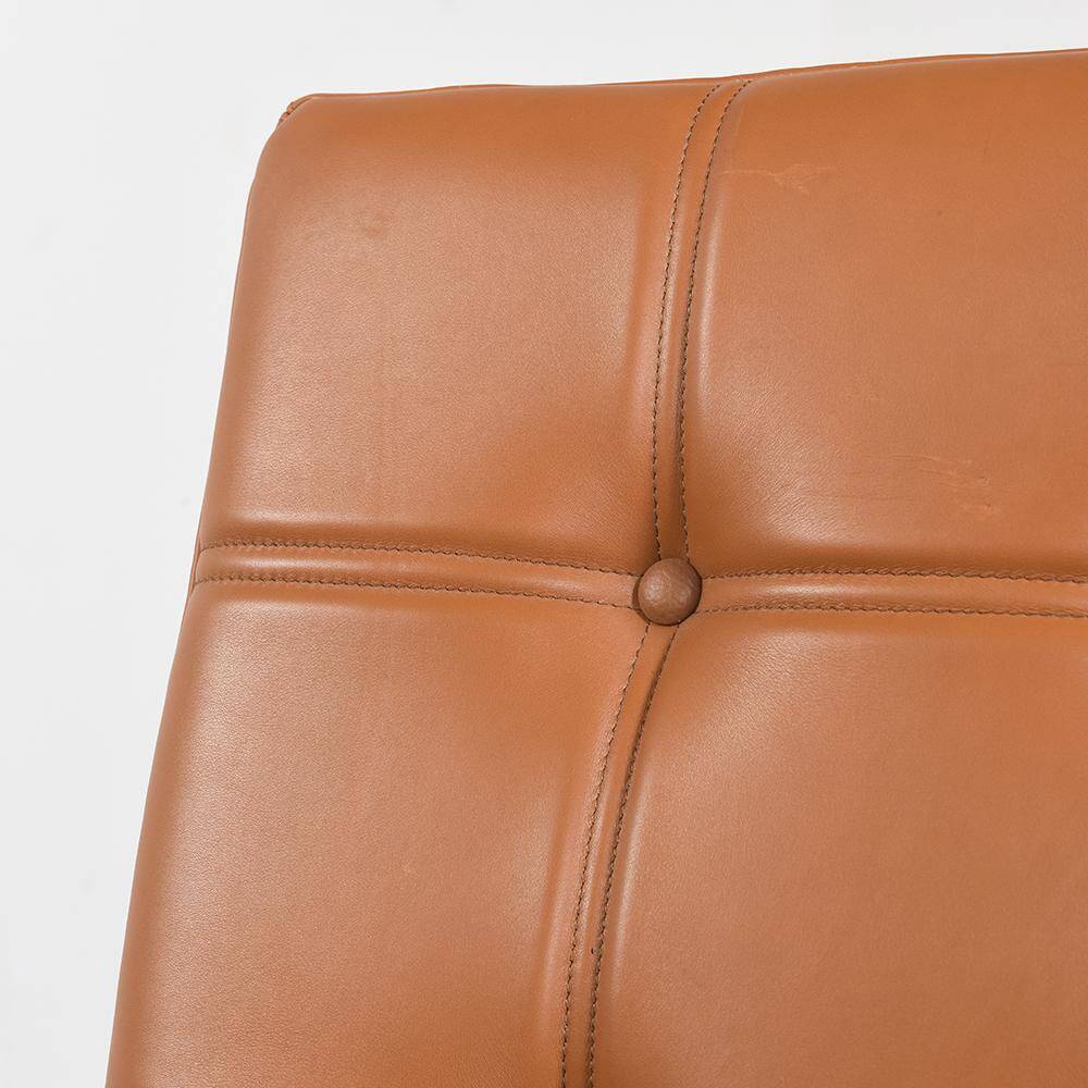 Wooden and leather armchairs, circa 1950