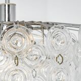 Small sparkling pendant light, chrome and crystal glass by Kinkeldey, Germany, 1970.