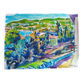 Pierre Lacroux (1909-1993) Gouache 24 x 32 cm - Beaulieu sur Mer 1981
