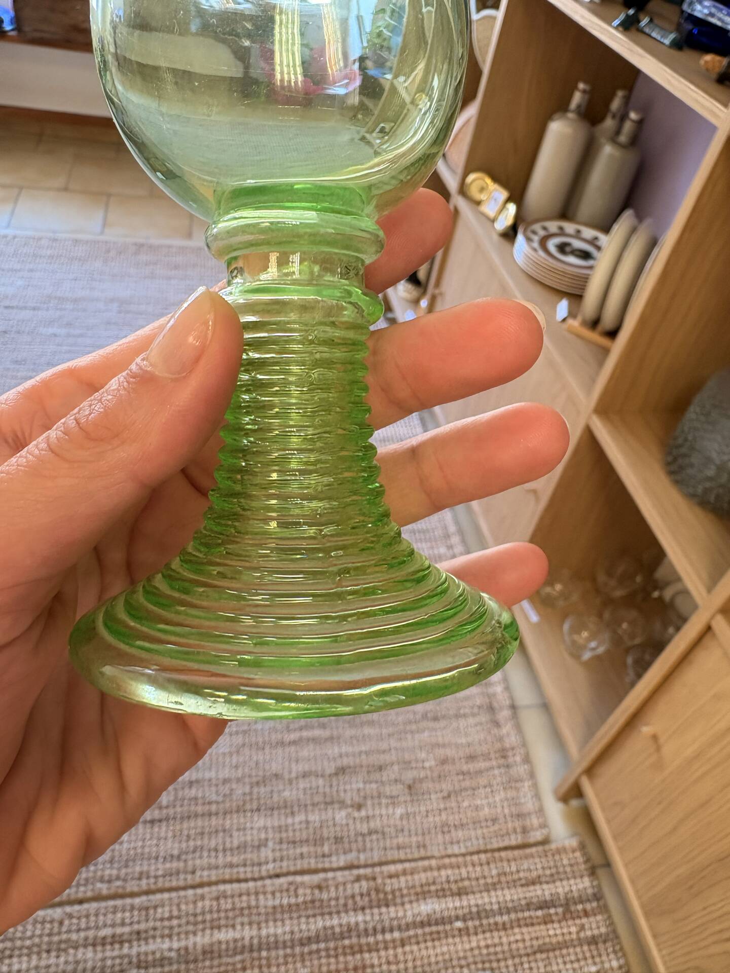 Set of 6 Alsatian crystal stem glasses in ouraline – Röme style