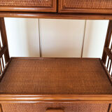 Rattan library and vintage bamboo