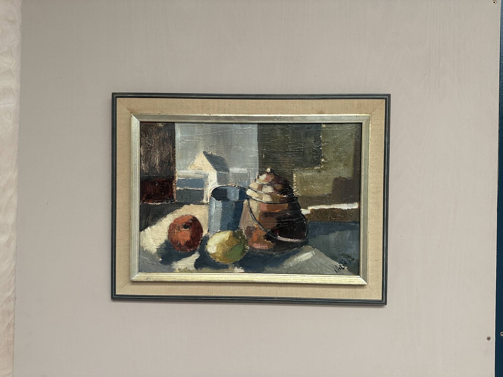 Huile sur panneau – « Nature morte » attribuée à Åke Wilhelm Andersson – 1962