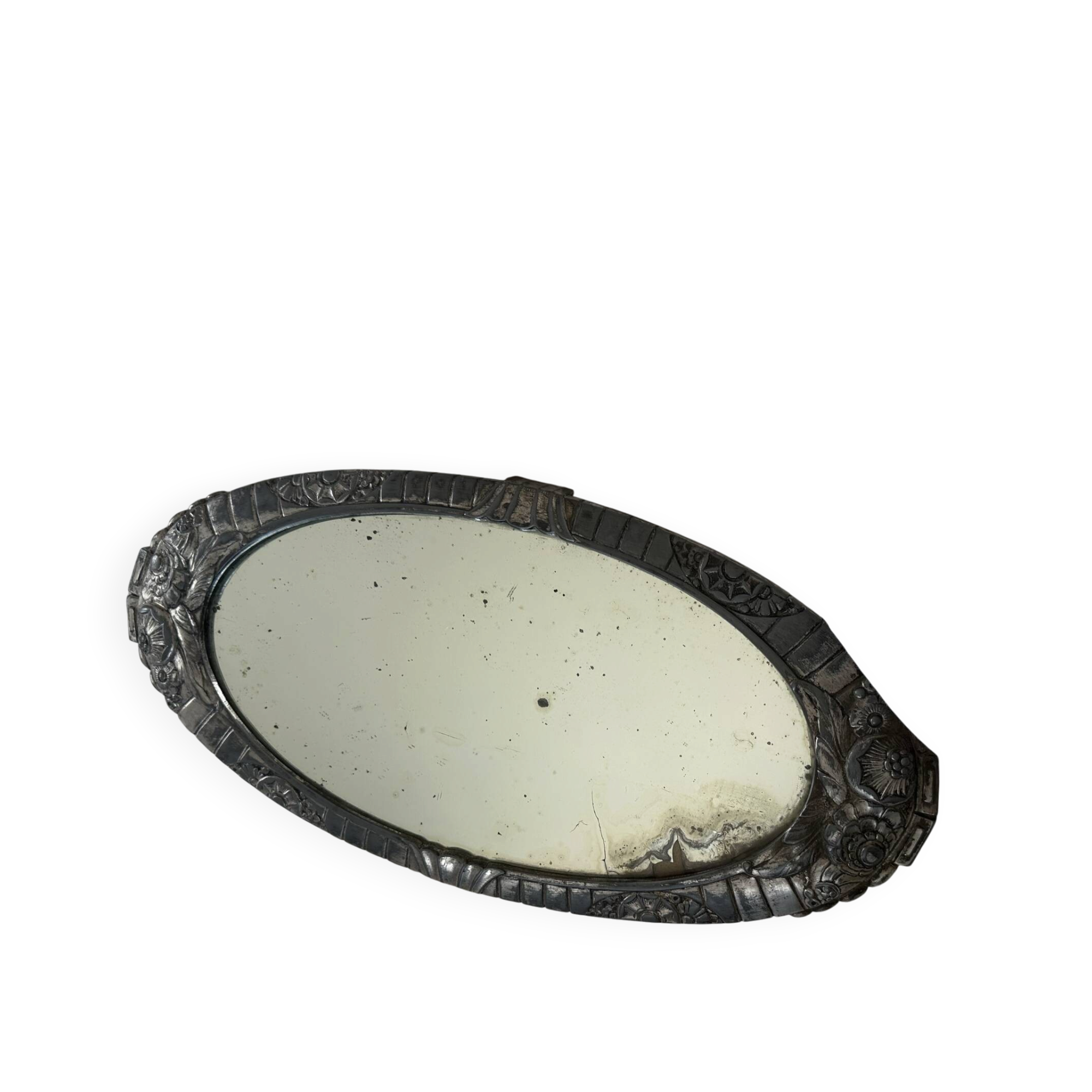Art Deco Mirror Dilecta. French Silverware. Registered Model ~ 1920/30