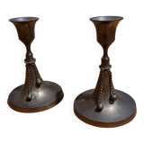 Pair of small brass candlesticks
