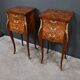 Pair of bedside tables in marquetry, Louis XV style – Mid 20th century