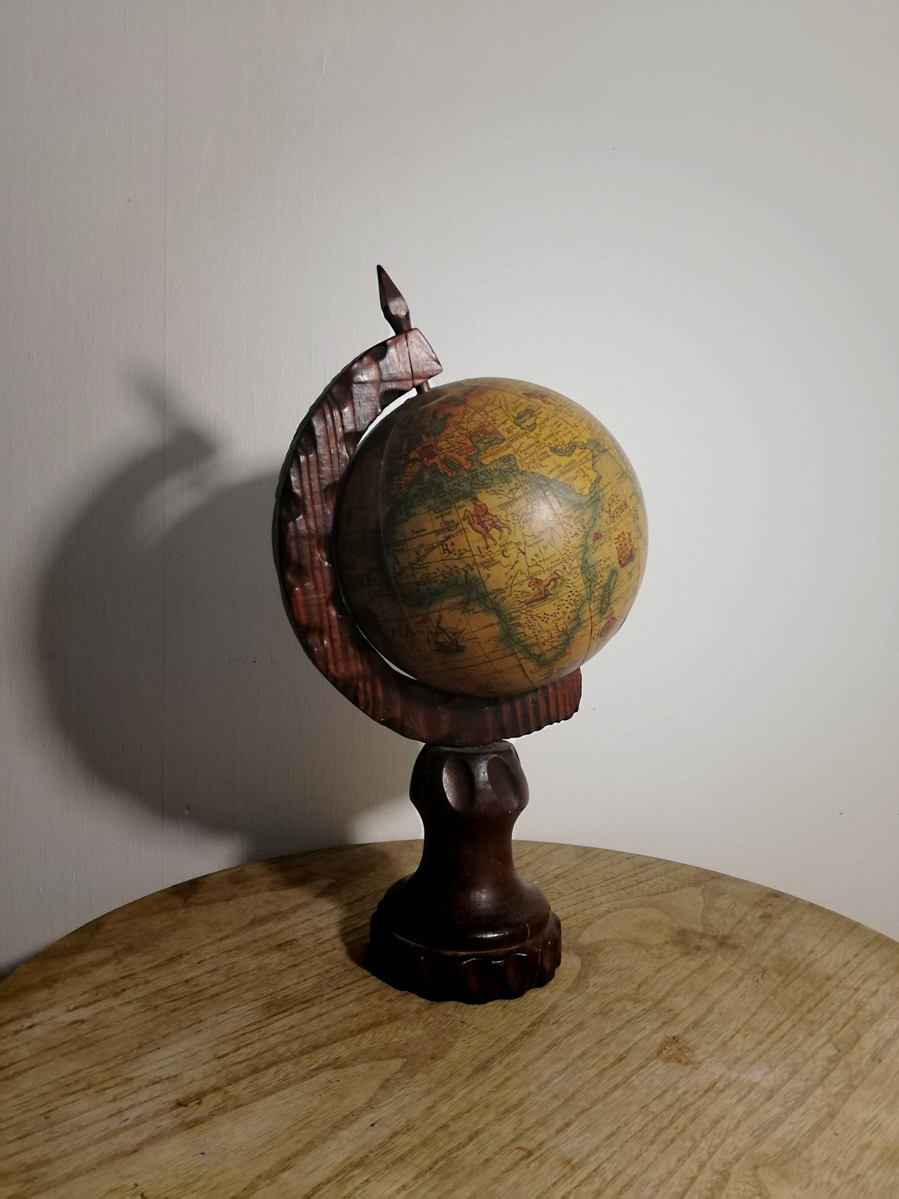Vintage globe rustic style