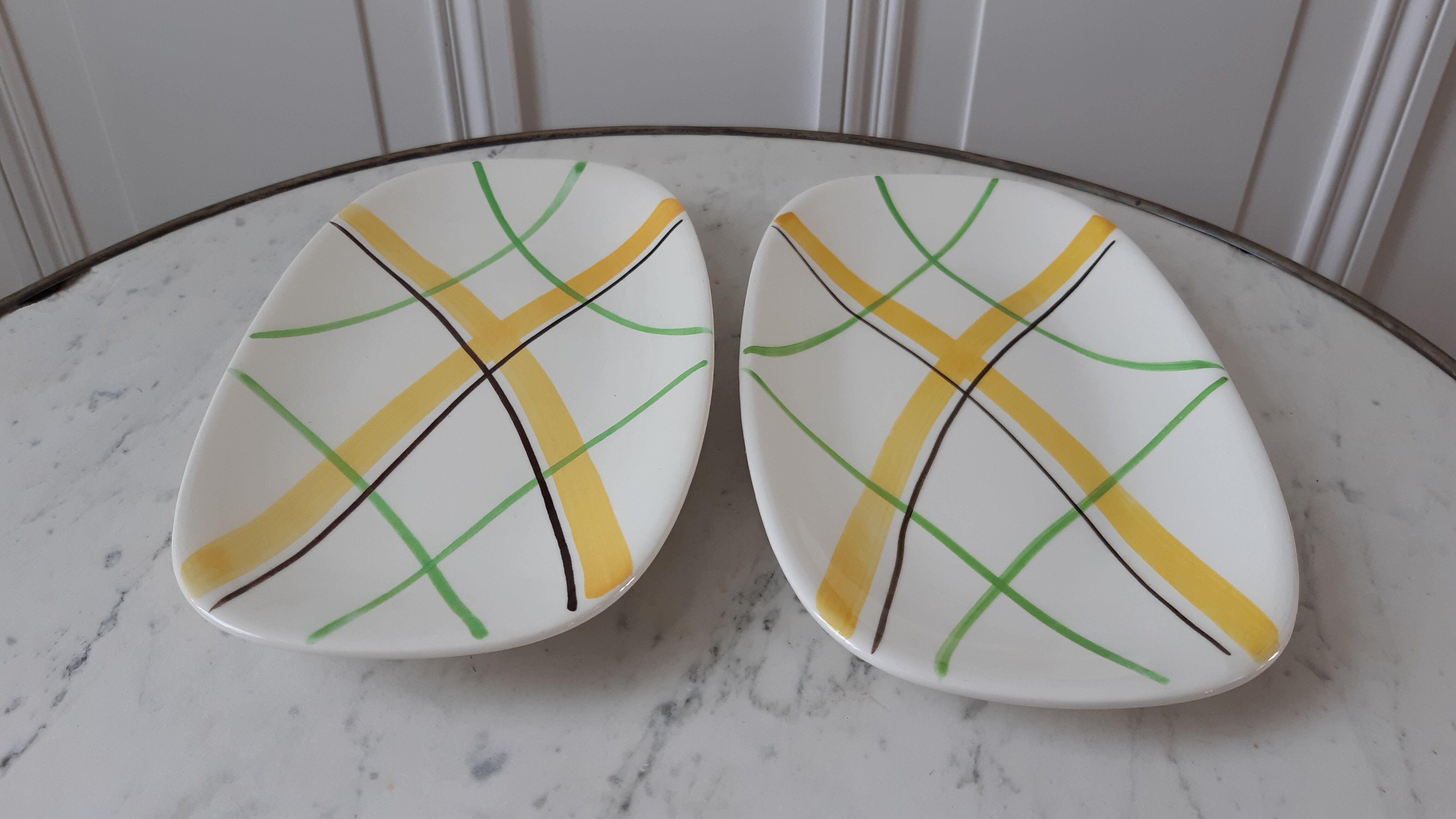 Duo of raviers Gien model Sarabande 50-60s