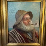 Painting signed E. Baro (Léon Noireaut), pipe sailor