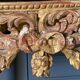 Console XVIII wooden gold louis xvi white marble flower falls