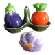 Vegetable salt and pepper shaker in slip