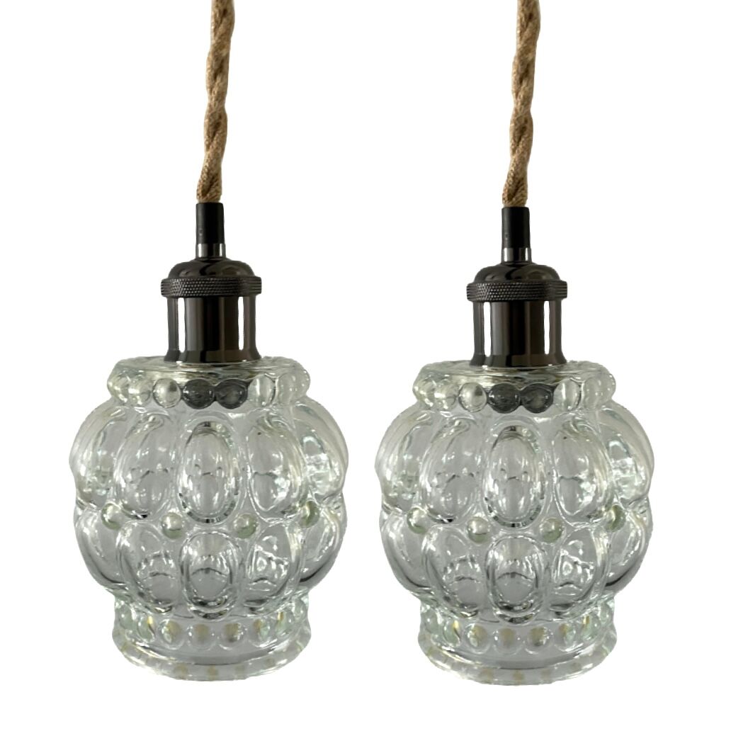 Set of two glass walking lamps
