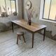 Table de ferme chêne pieds fuseaux 1950