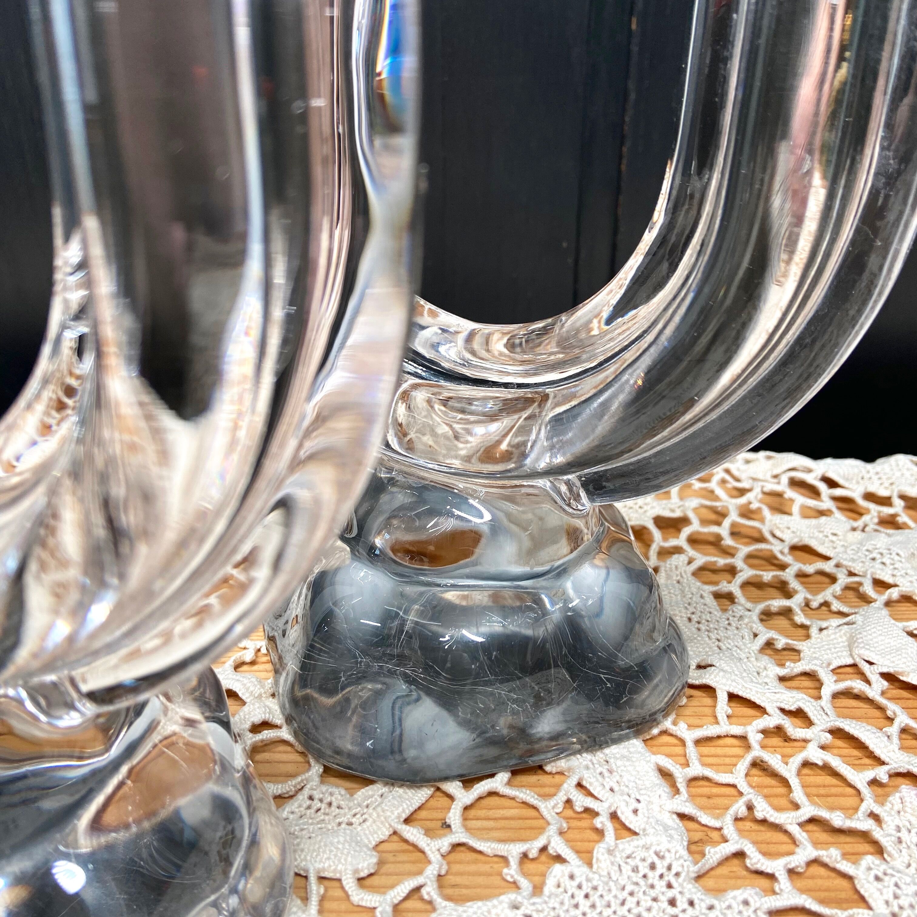 Pair of art deco crystal chandeliers