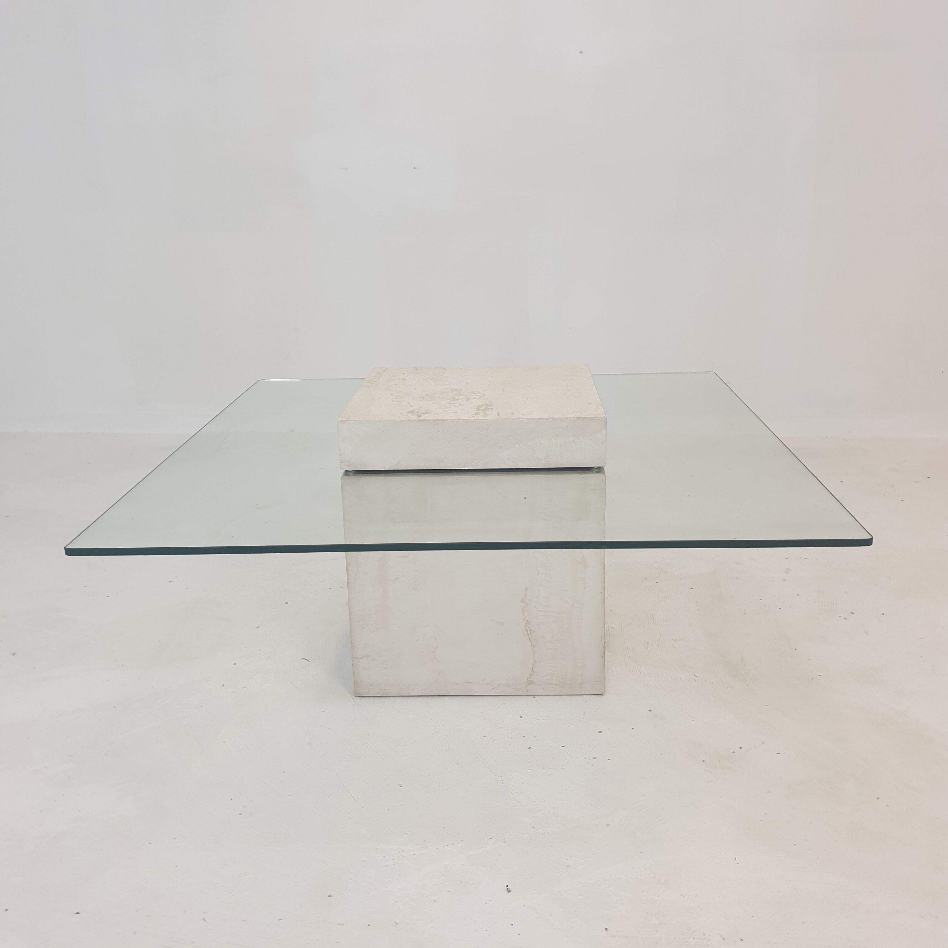 Italian travertine coffee table 1980s