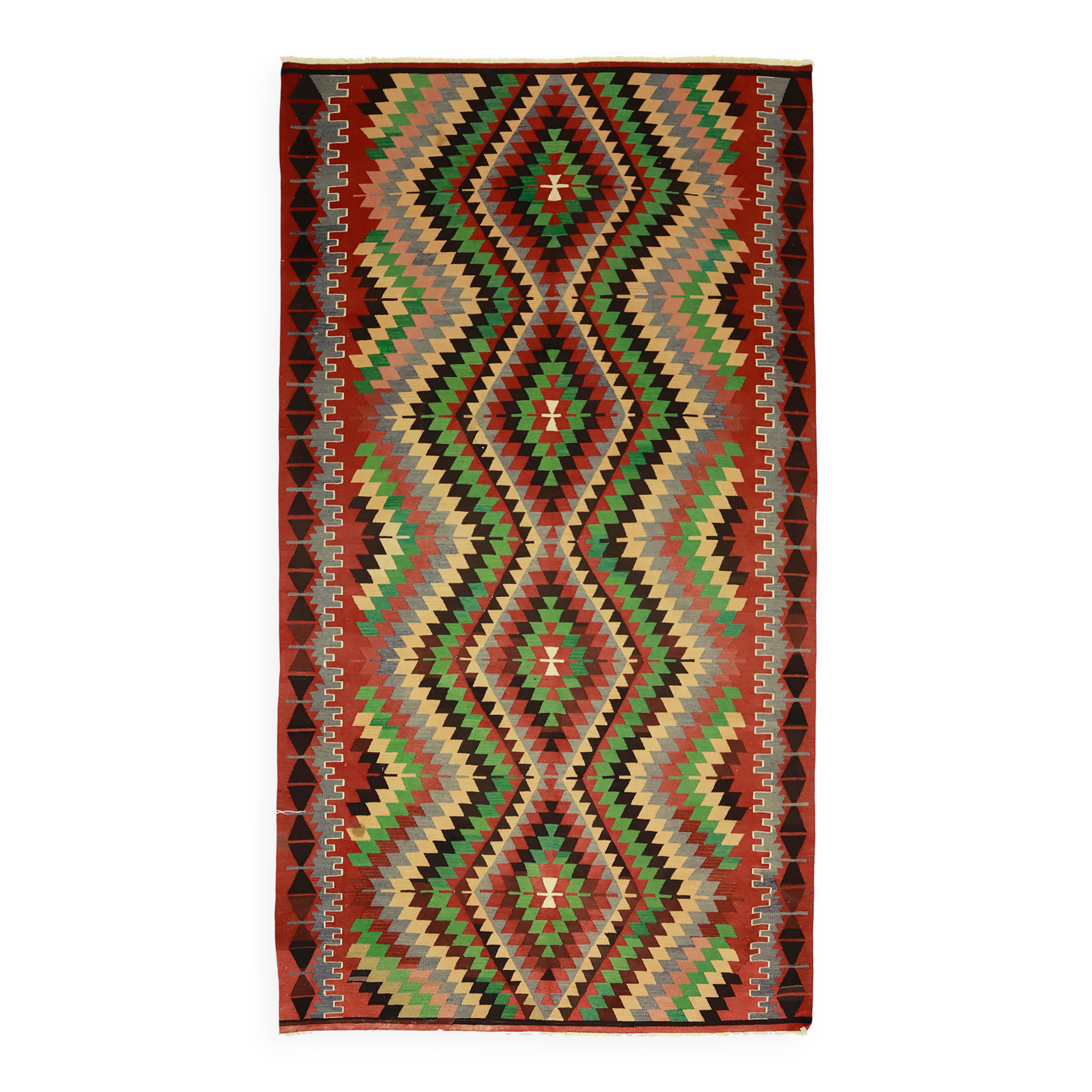 Vintage Turkish Kilim Co Coloured Turkish 175x247 cm Handwoven Bohemian Spirit