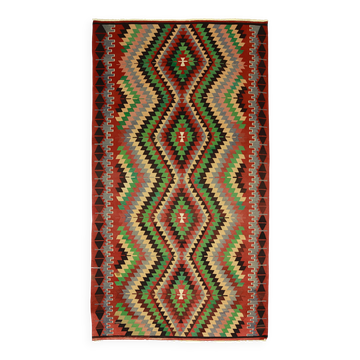 Vintage Turkish Kilim Co Coloured Turkish 175x247 cm Handwoven Bohemian Spirit