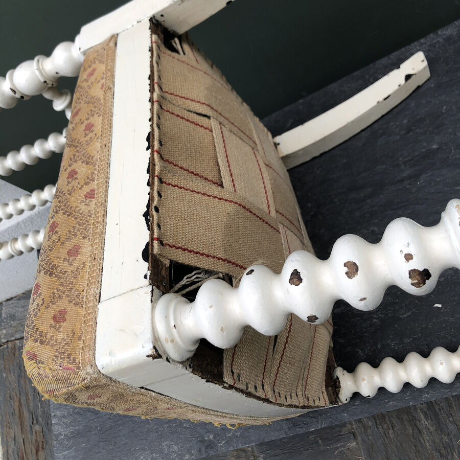 Old chair XIXth white wood