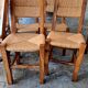6 chaises en noyer et paillées