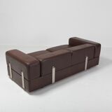 Tito Agnoli Daybed 711 sofa for Cinova in brown leather 1970