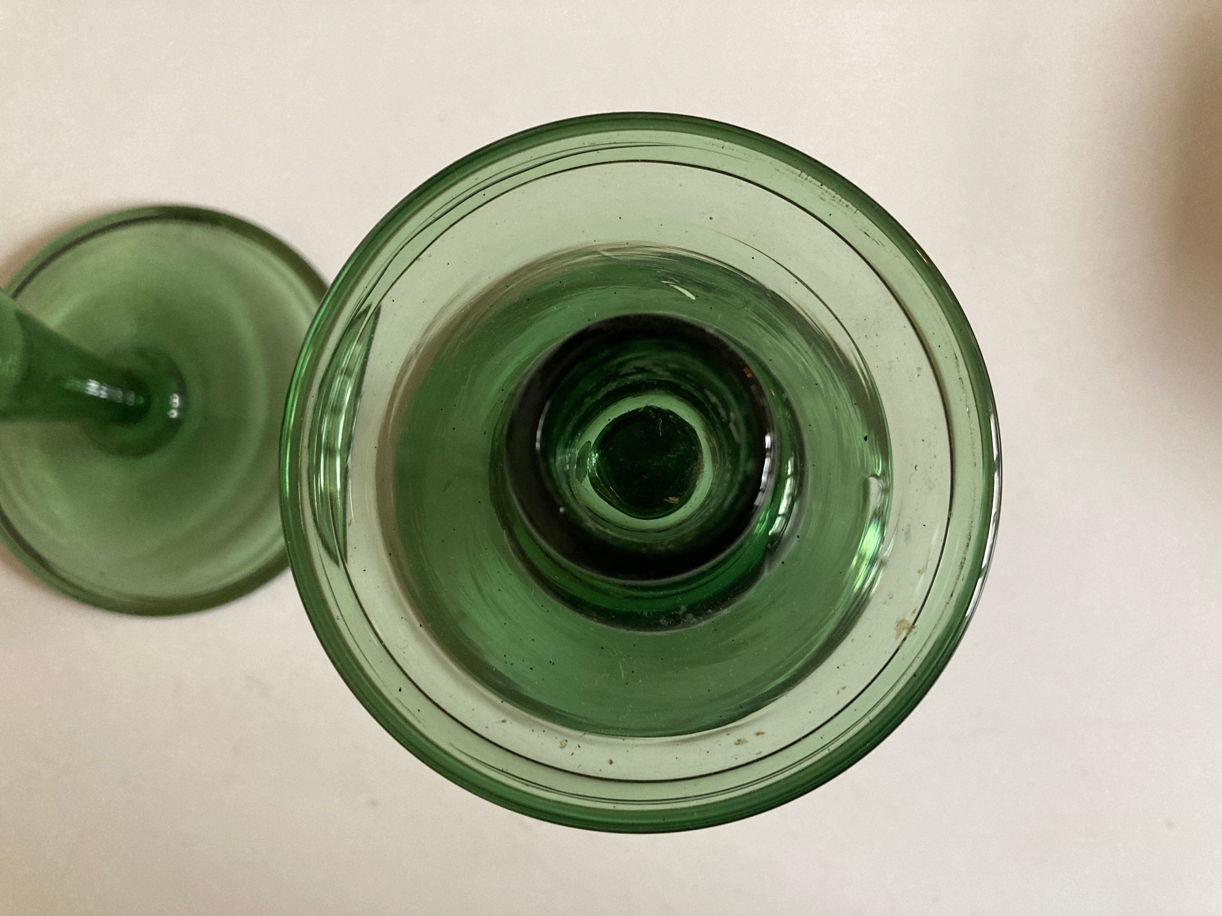 Pair of blown glass candlesticks 1960