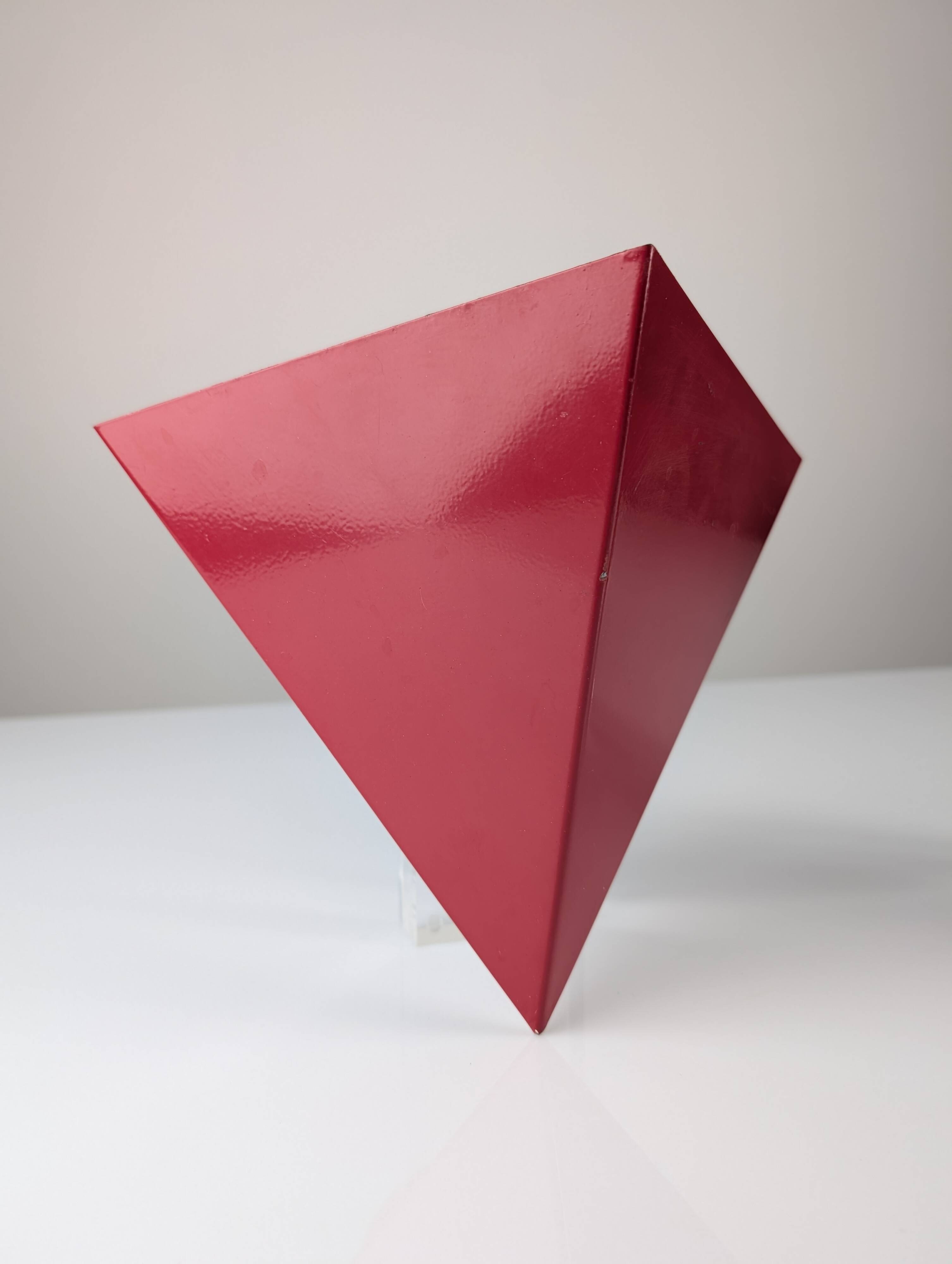 Geometric Red Metal Wall Sconces, 1970s