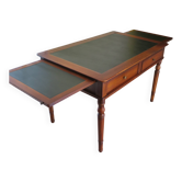Bureau ministre-2 tiroirs-bois massif-sous-main-2 tablettes -louis philippe