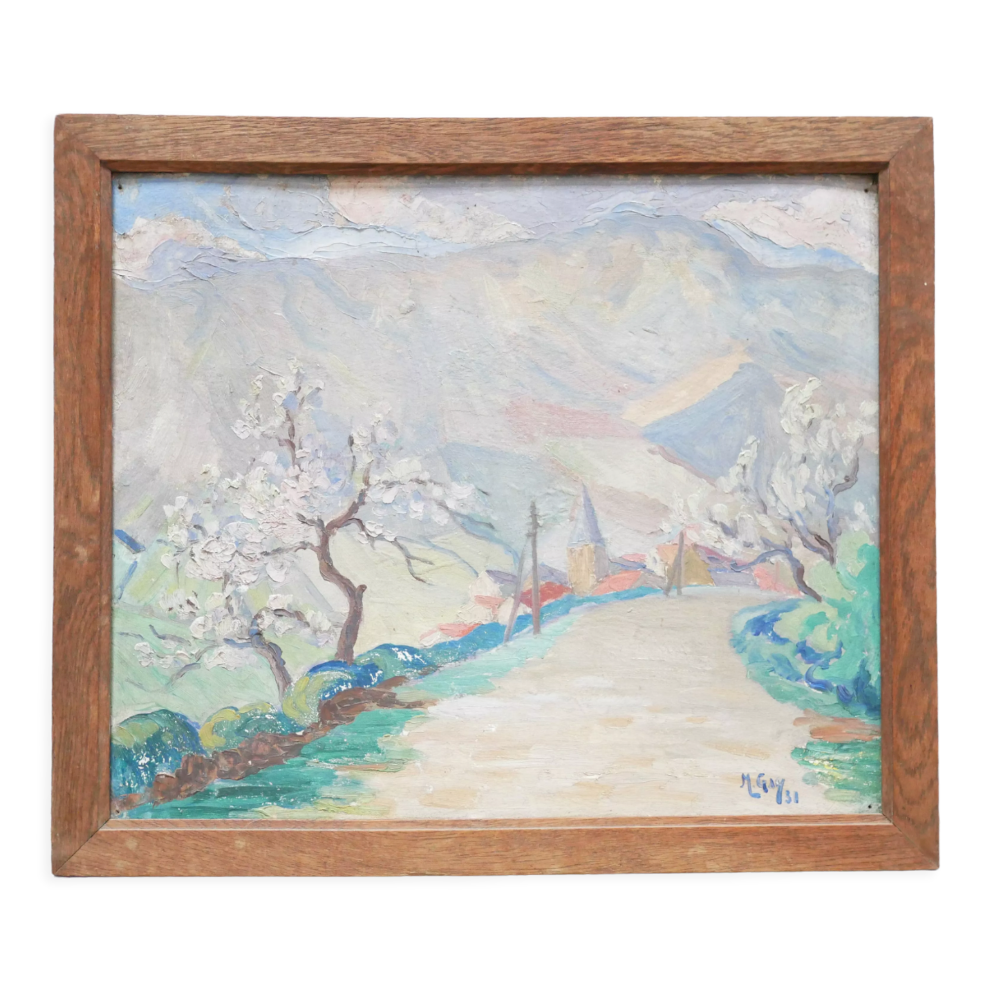 Old painting on panel signed M. Gay