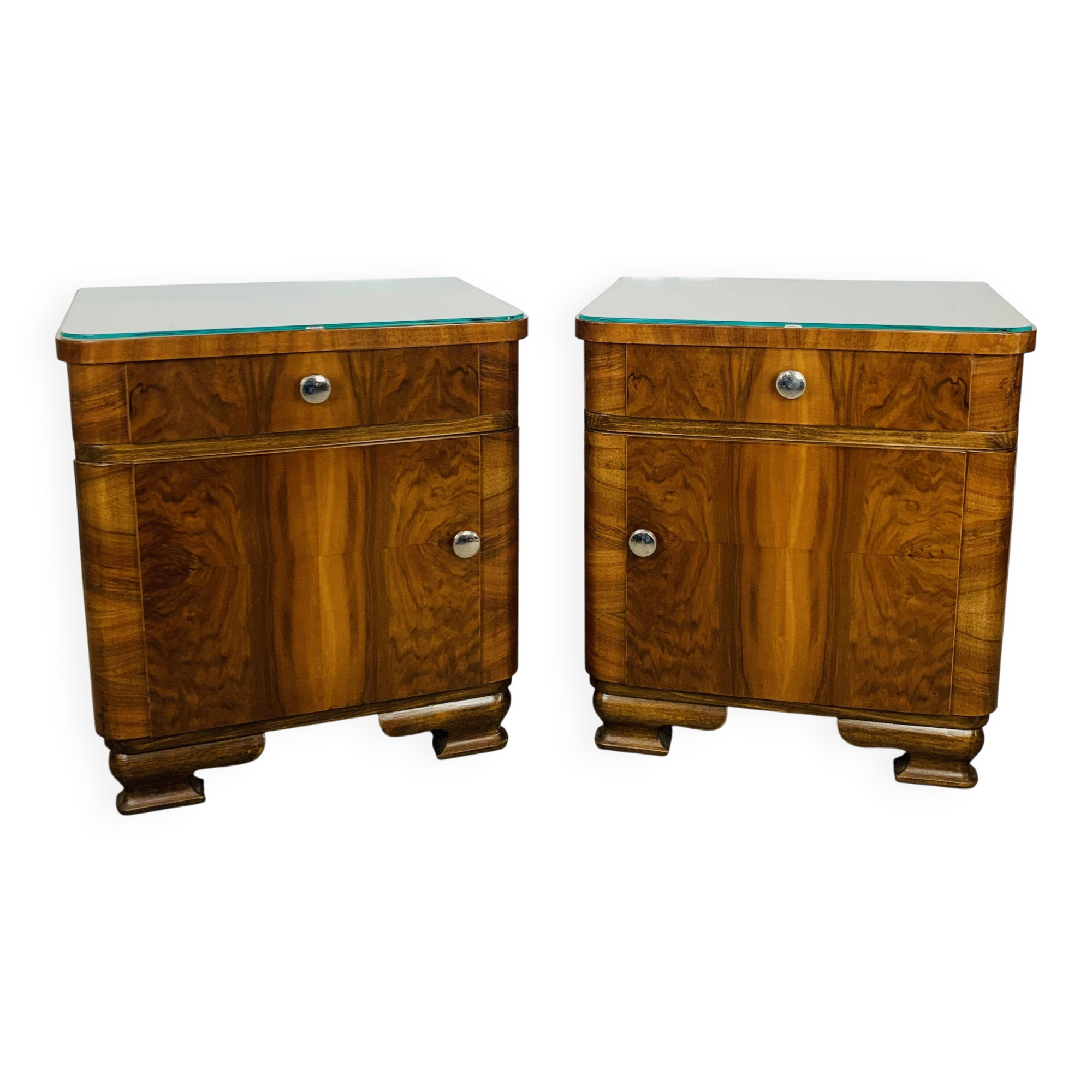 Pair of Art Deco bedside tables, 1930s