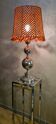 large nickel-plated lamp 1970 macramé lampshade 87x40, very beautiful