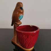 Figurative flowerpot Parrot slip brown blue/green